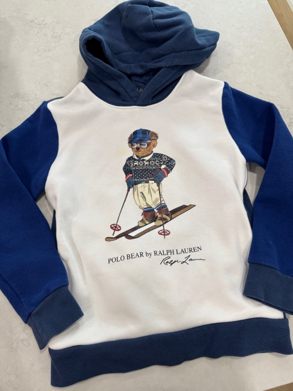 Ralph Lauren Polo Bear Skiing Hoodie Boys Size 7